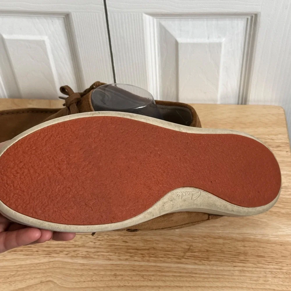 Clarks Court Lite Wally Size 11 Brown Suede Moccasin Loafer Minimalist Casual